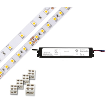 100 LED Tape Light 24V 2700K 16.4 Ft. & 24VDC Driver